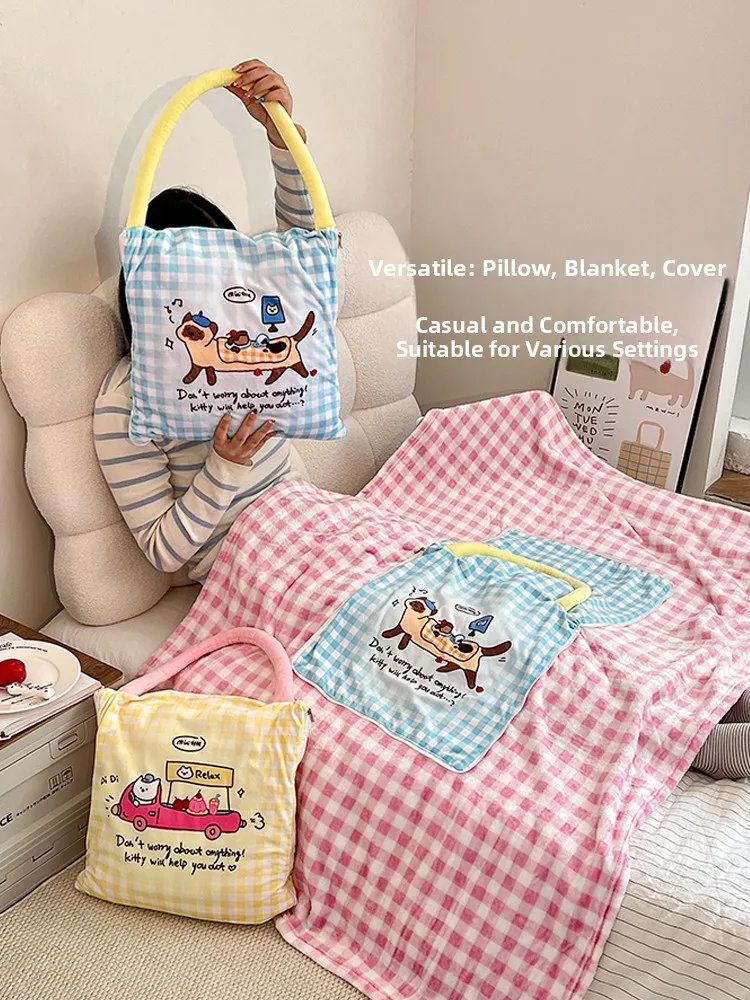 

Thiened Two-In-One Pillow Blanket Portable Nap Warmth Office Nap Waist Rest Dual-Purpose Pillow for Office Use