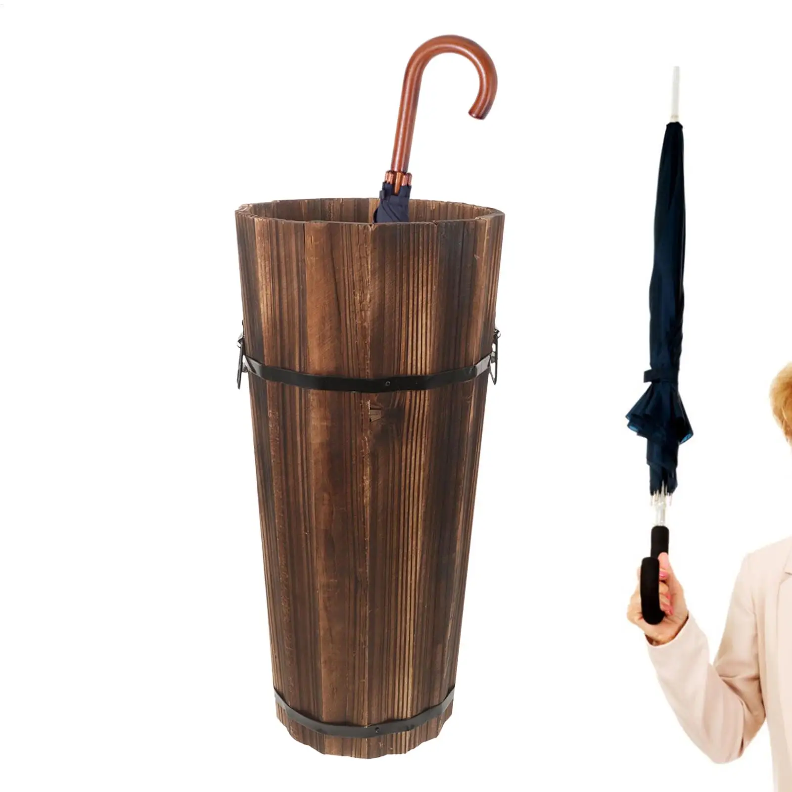 

Umbrella Holder Wooden Large Modern Container Entryway Umbrella Organizer Stands For Inside Outdoor Entrance Hallway Patio Home