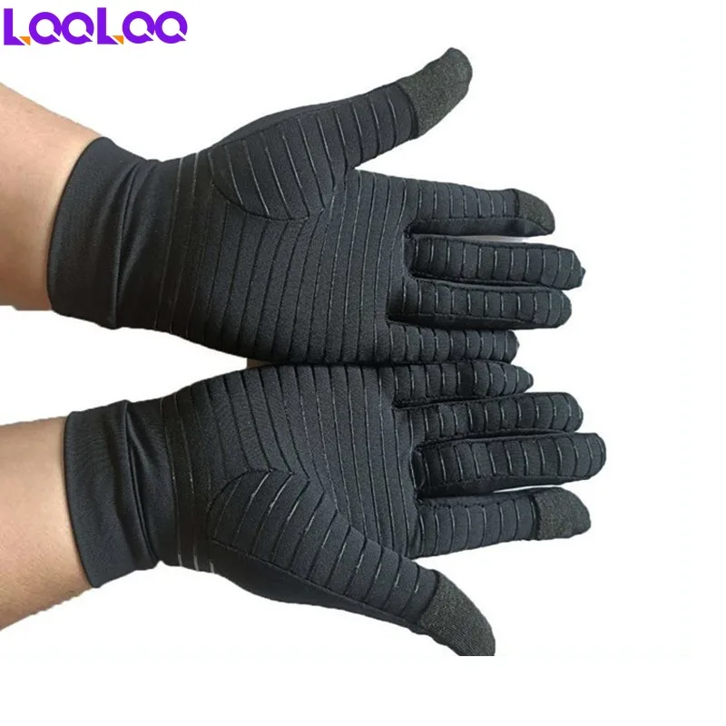 1Pair Full Finger Gloves,Outdoor Copper Fiber Pressure Touch Screen Gloves,Summersports Fitness Silicone Anti Slip Riding Gloves