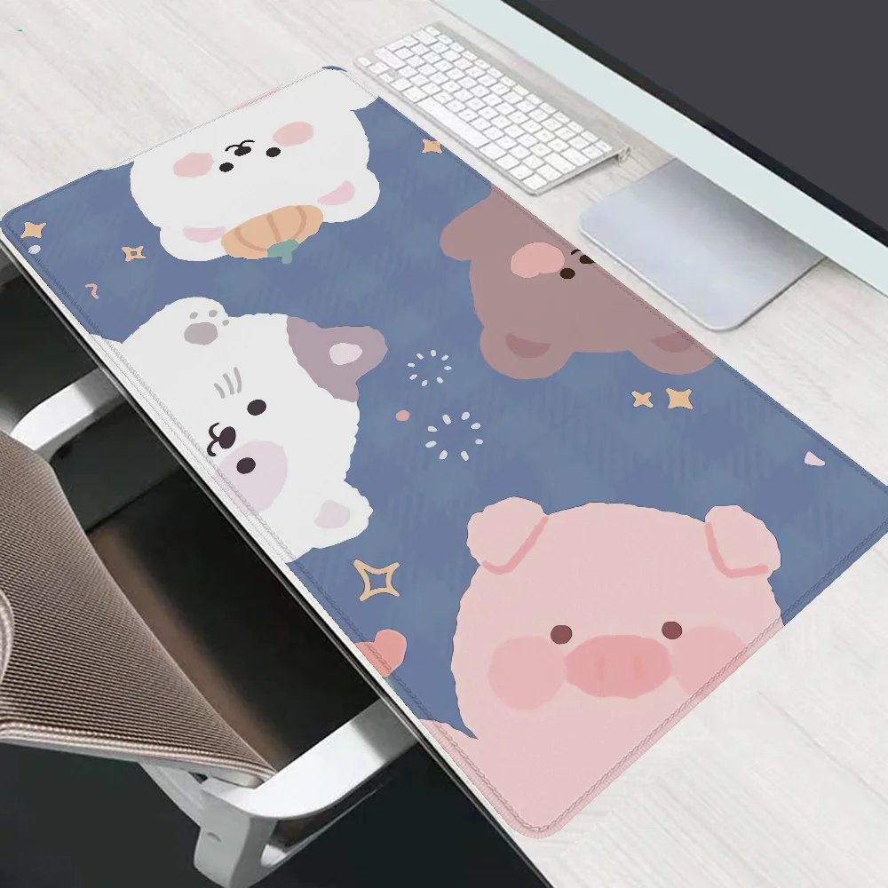 Kawaii Bear Cat Anime Mouse Pad 900x400 Desktops Desk Accessories Office Diy Gaming Computer Mat Pc Gamer Mousepad Mats Keyboard