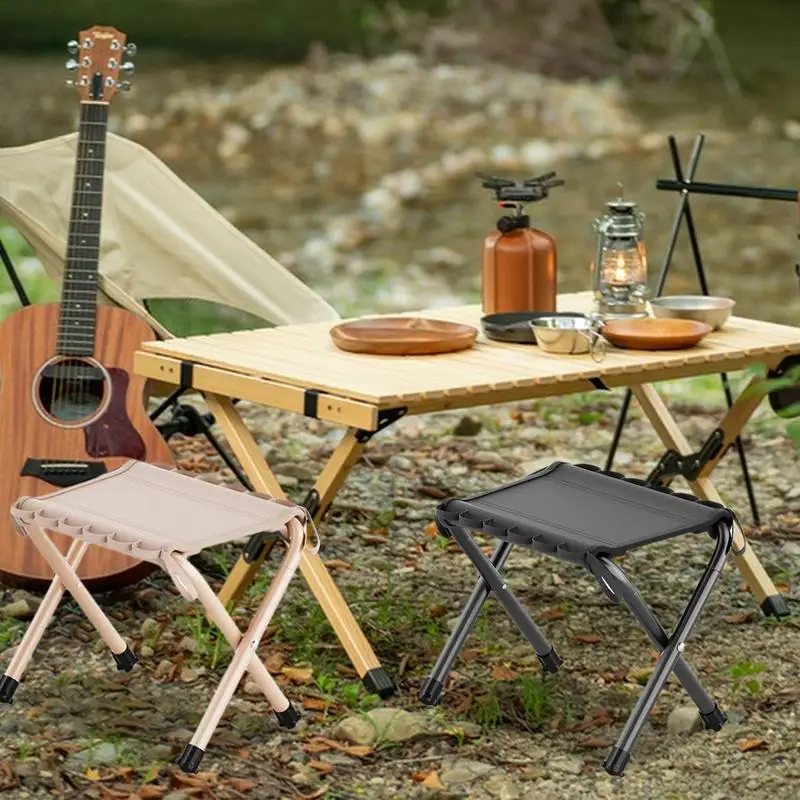 Outdoor Portable Folding Stool Camping Collapsible Foot Stool Hiking Beach Travel Picnic Fishing Seat Tools Lightweight seat