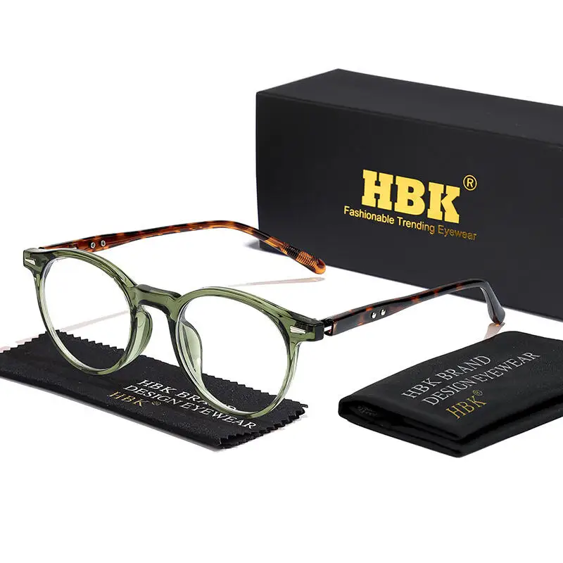 

Оправа для очков HBK New Simple Unisex, круглая, с защитой от синего света, модная, повседневная, простая, универсальная.