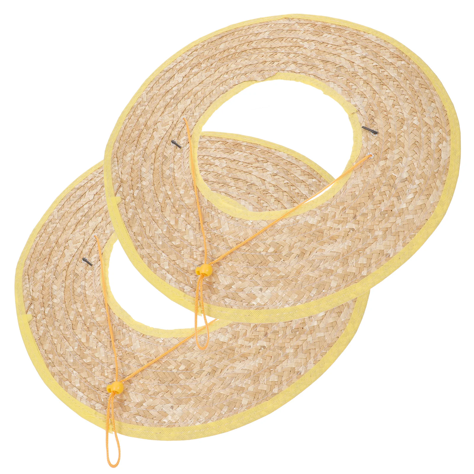

2pcs Straw Sun Visor 45cm Brim Hard Hat Shade Work Accessories for Gardening Cycling Outdoor Activities Straw Hard Hat Sunshade
