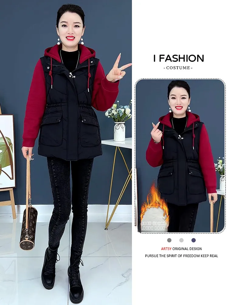 

Новая женская зимняя куртка оверсайз с капюшоном, утепленная флисом, из хлопка, с эффектом двухслойности, в повседневном стиле