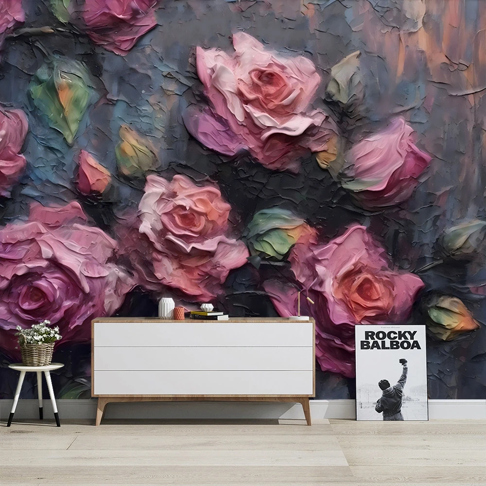 Custom Embossed Jewelry Flower wallpapers for wall papers for living room mural home decorations bedroom furniture 3D Stickers