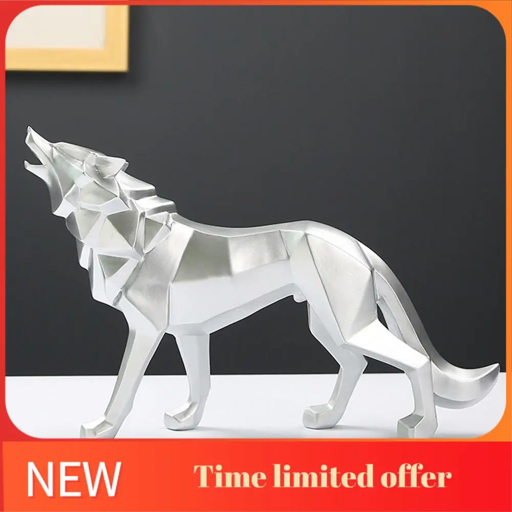 

ABHU Abstract Totem Wolf Dog Ornaments Statue Geometric Resin Ornament Decoration Accessories Gifts
