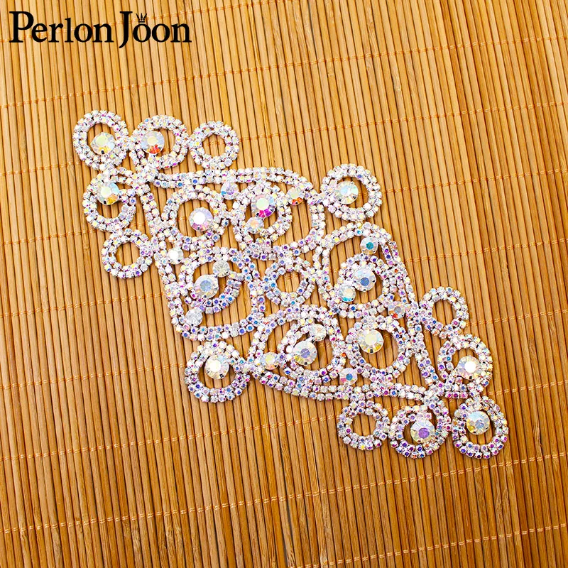 Diy Sew on the Clothes Sparkling Retro Rhinestone applique Ab Crystal Decoration for Women Wedding dress YHZ005