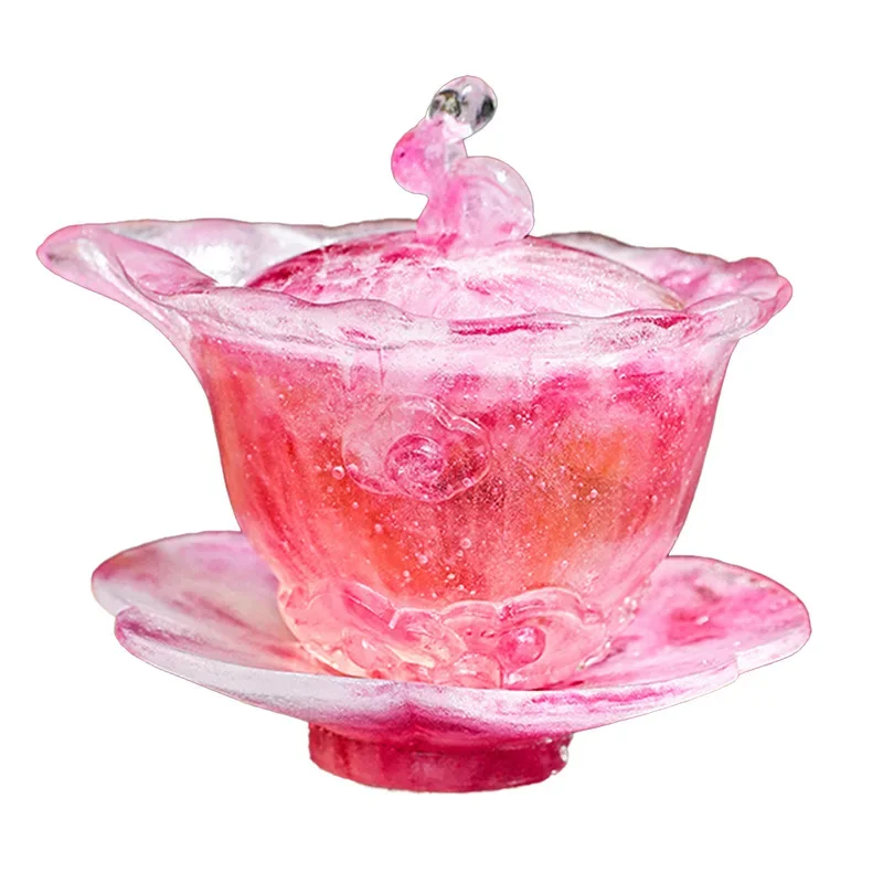 Embossed Flowing Cloud Moon Rabbit Glazed Bowl Tea Set Grasp the tea bowl with your hands, do not boil water if it is not hot