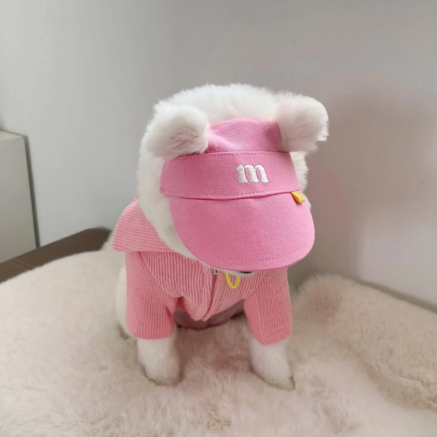 

Letter Embroidery Pet Sun Hat Summer Sunscreen Dog Head Cover Teddy Adjustable Breathable Hat Pet Accessories