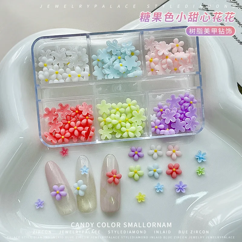 

Frangipani Flowers Five Petal Set Box Colorful Bowknot Pearl Star Rose Rhinestone Nail Art Accessories Decorations Manicure Tool