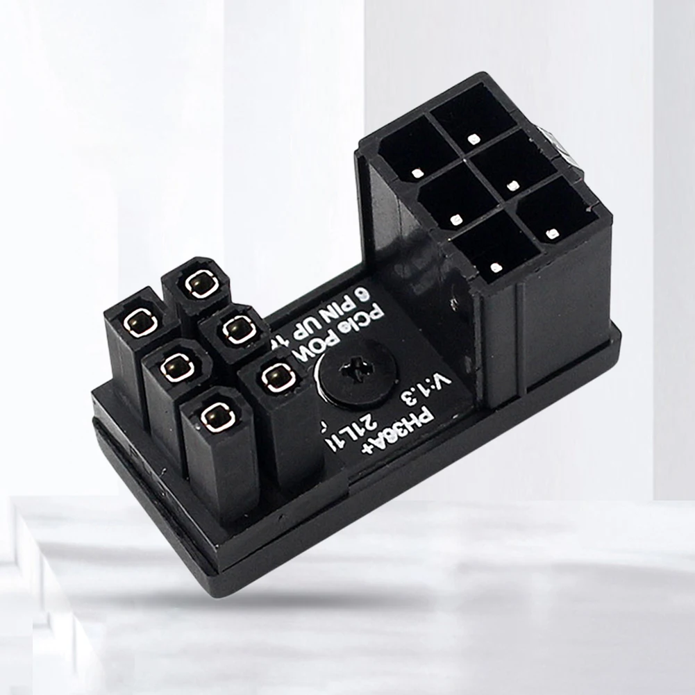 Turn Connector 8 Pin Power Adapter Board 6 Pin GPU Power Board 180 Degree Angle for Desktops Graphics Card