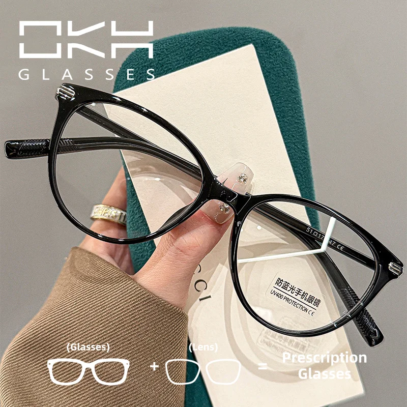 

OKH Casual Style Cat's Eye TR Frame Myopia Glasses Female Prescription Eyeglasses Reading