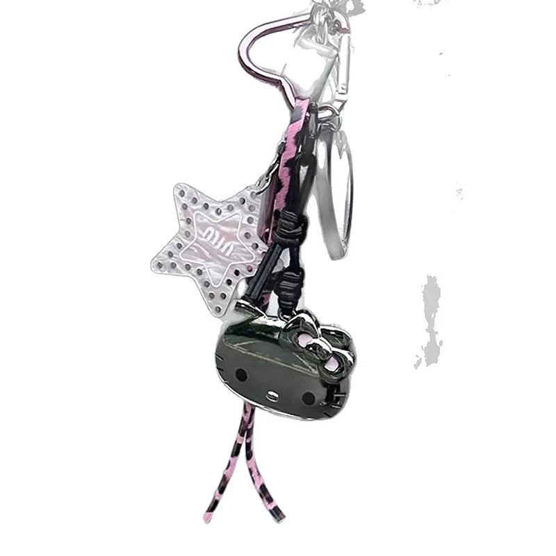Sanrios Hellokittys miroir porte-clés Y2K sac à main pendentif filles amour coeur porte-clés sac décorations bijoux accessoires filles cadeau