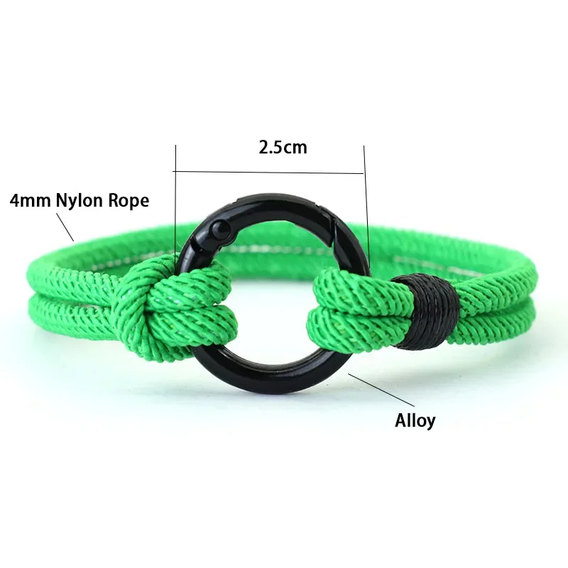 New Fahion Men Bracelet Rope Mountaineering Buckle Double Layer Lucky Red Thread Braclet Pulsera Hombre Accessories Hiphop Joias