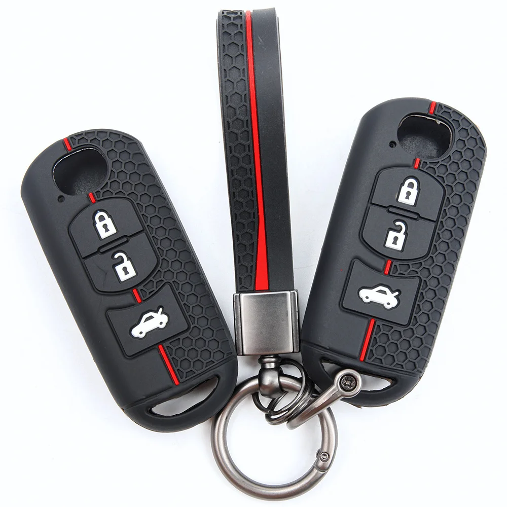 For Mazda 2 3 6 Axela Atenza CX 3 CX 5 CX 7 CX 8 CX 9 Full Coverage Silicone Key Shell Wrist Strap Holder Easy Install