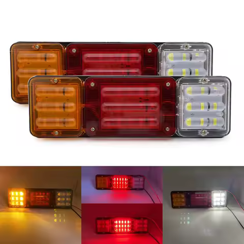 2X 12V 24V 30cm Car Truck Rear Stop Brake Tail Light Taillight Signal Lamp Indicator Trailer Truck Lorry Caravan Van Waterproof.