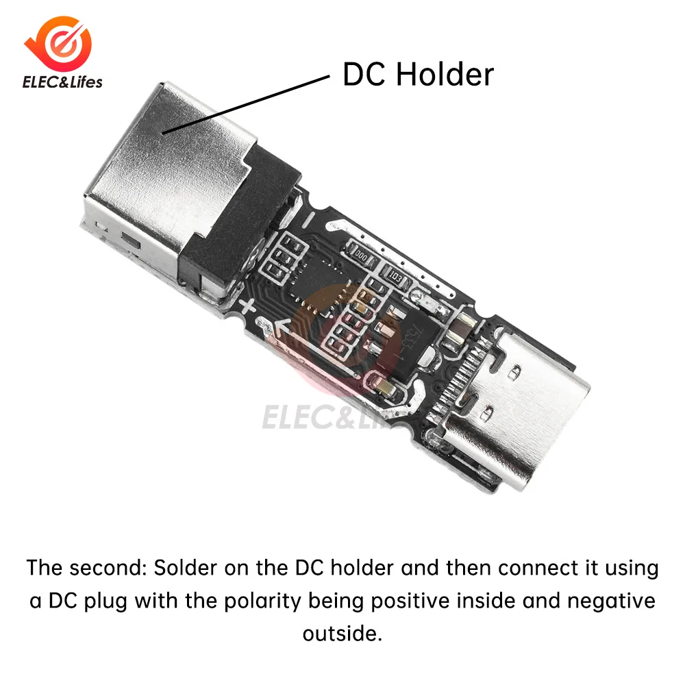

140W 5A Type-C to DC Power Delivery Trigger Module Multi-Voltage Output 28V/20V/15V/12V/9V/5V Compatible with PD3.1 QC AFC FCP