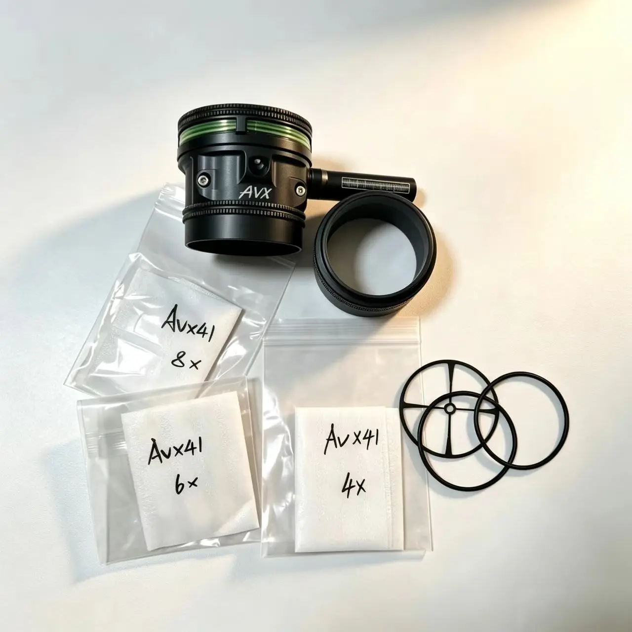 AVX31 Archery Target Scope Sight for Compound Bow, 4X/6X/8X Magnification Lenses Kit, Sync Ring Lens Hood Fit 019 Ring‑Style Fib