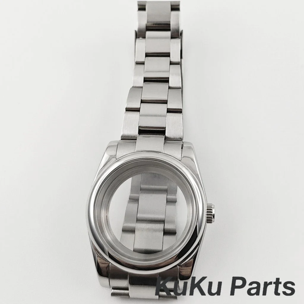 36 ミリメートル/40 ミリメートルポリッシュ防水サファイアクリスタル時計ケース NH34 NH35 NH36 NH38 NH39 NH70 ETA2824 ムーブメントオイスターストラップ