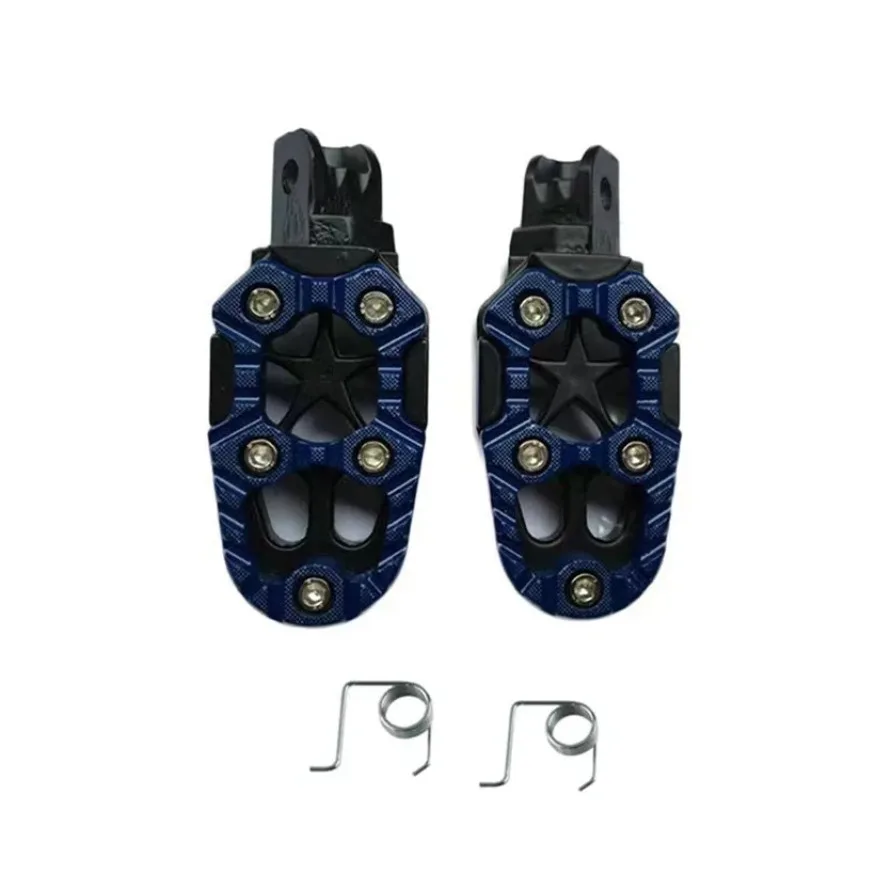 Motorcycle Retro Gold Red Footrest Foot Pedals Universal Scooter Fashion Foot Rests Moto Motor Vintage Foot Pegs 1set