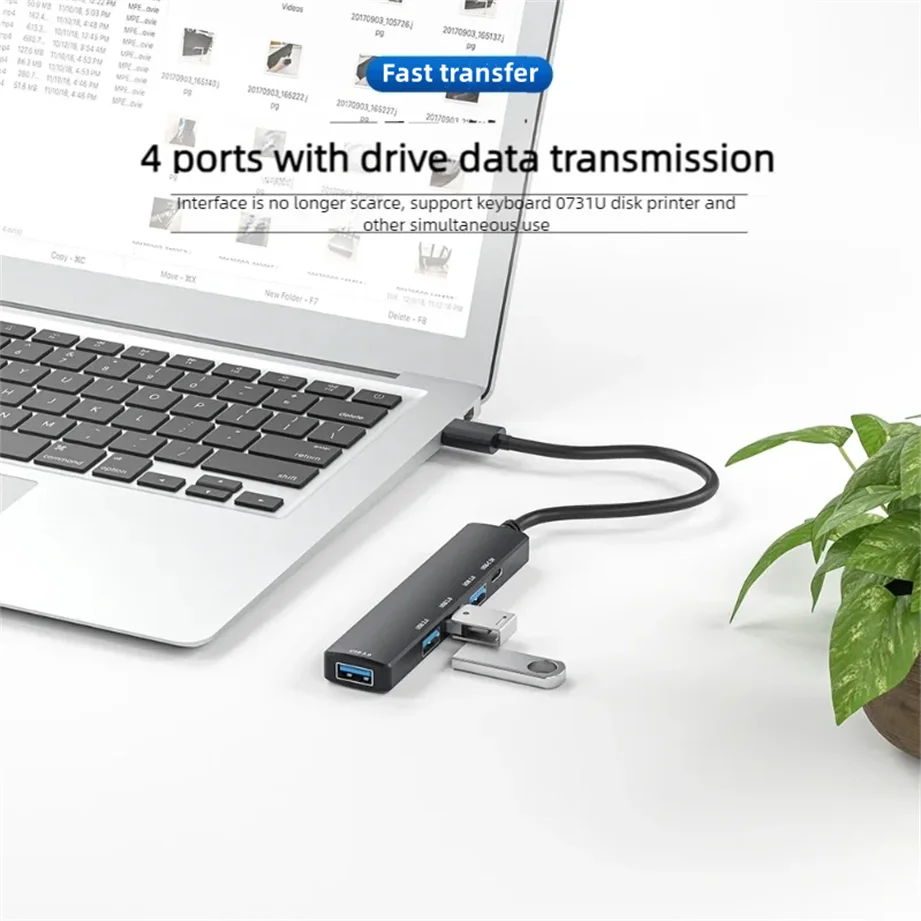 USB 3.0 Power Adapter 5 Port Multi USB Splitter Hub USB Hub 2.0 Type C HUB Multiple Expander High Speed For Computer Accessorie