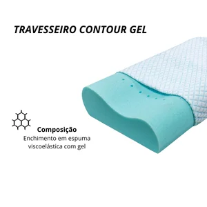 Travesseiro Contour Gel Viscoelástico 12x10x60x40 Theva 10 principais vendas travesseiro viscoelástico gel - №8