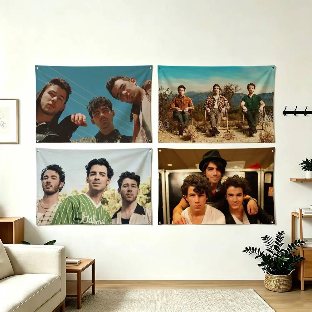 J-Jonas Brothers Pop Rock Band Flags Wall Hanging Tapestry Outdoor Garage Room Decorative flag Background Blanket