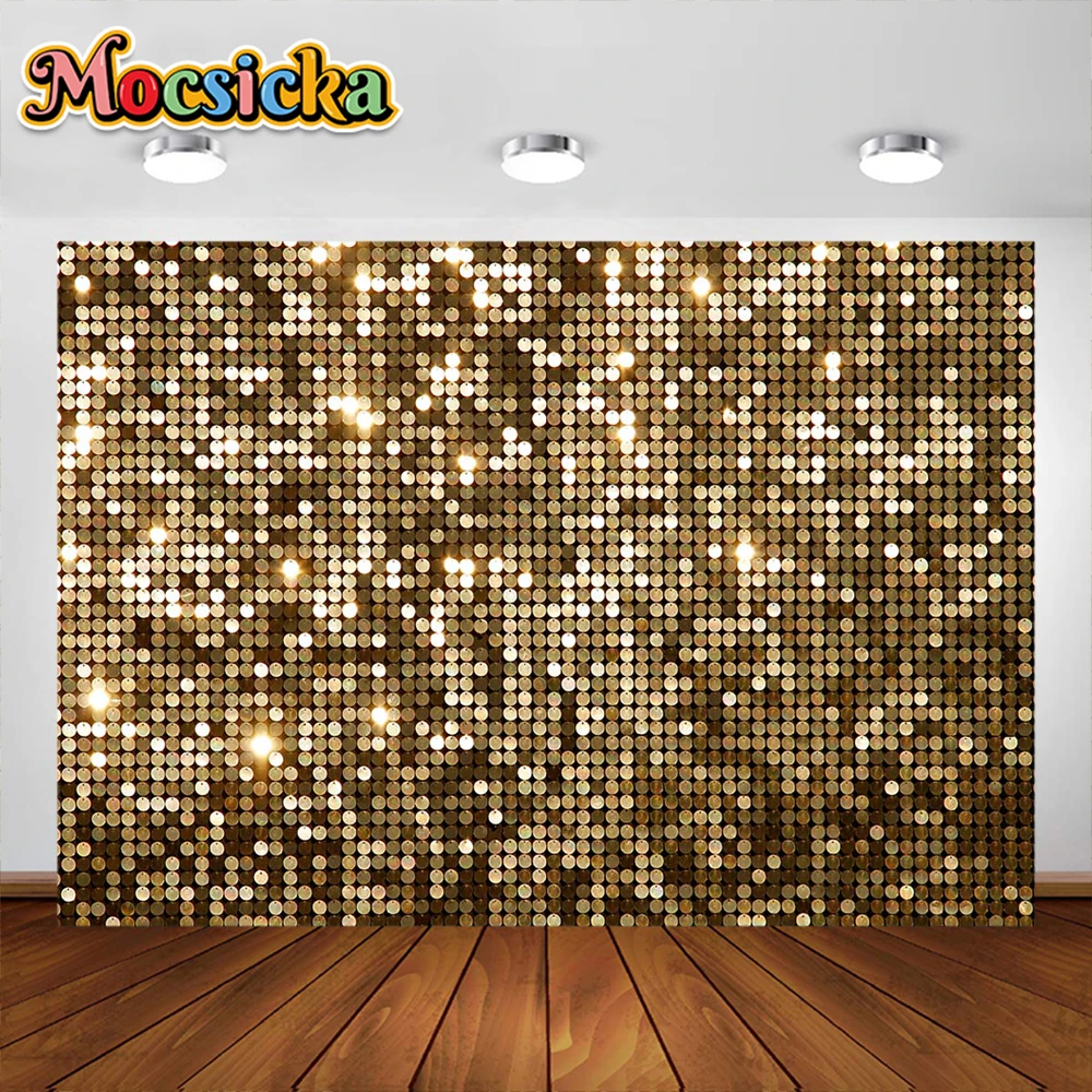 Dreamy Disco Backdrop Silver Sequin Photography Background Glitter Halos Wedding Birthday Party Cake Topper Theme Decorations