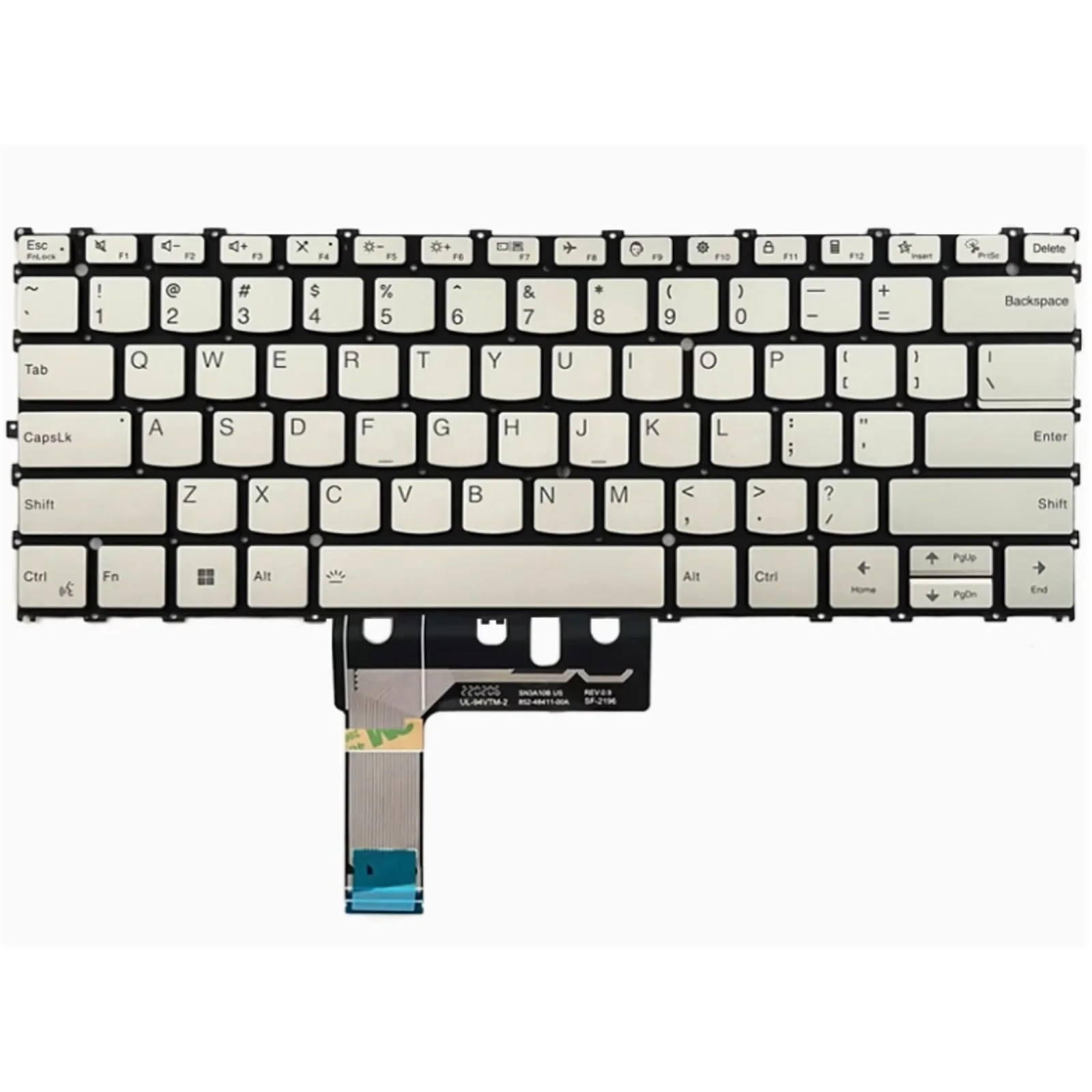 

Американская раскладка для ноутбука Lenovo Yoga Slim 9 14IAP7 82T0 PT4UXB SN21F30316, клавиатура с золотой подсветкой