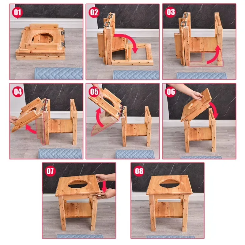 Wooden Yoni Steam Foldable Chair Vaginal Spa Postpartum Relief Eco-Friendly Safe Natural Oak view 4