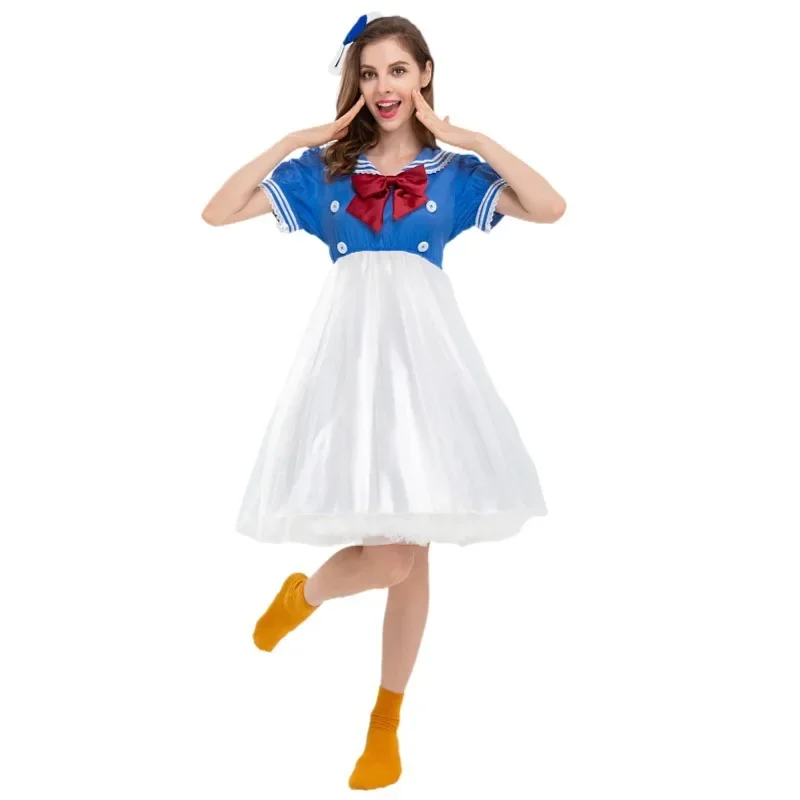 

Halloween Amusement Park Kawaii Cartoon Duck Cosplay Costume Carnival Masquerade Party Navy Sailor School Fancy Dress