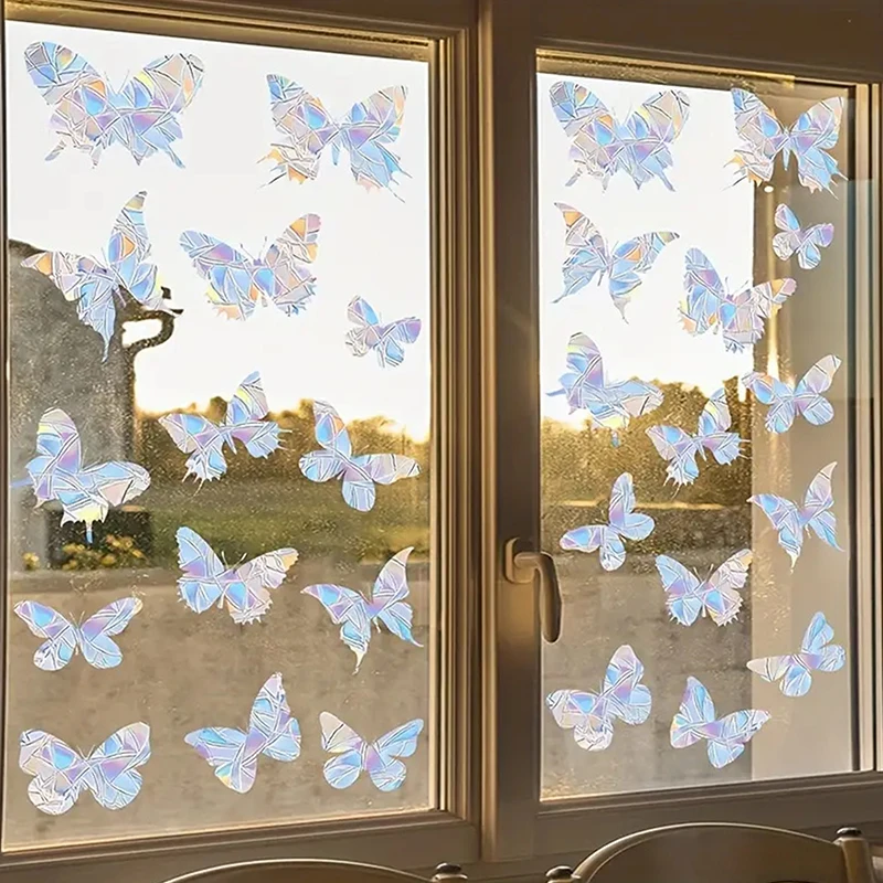 Anti-Collision Window Decals To Save Birds From Window Collisions Non Adhesive Prismatic Window Clings Rainbow Stickers