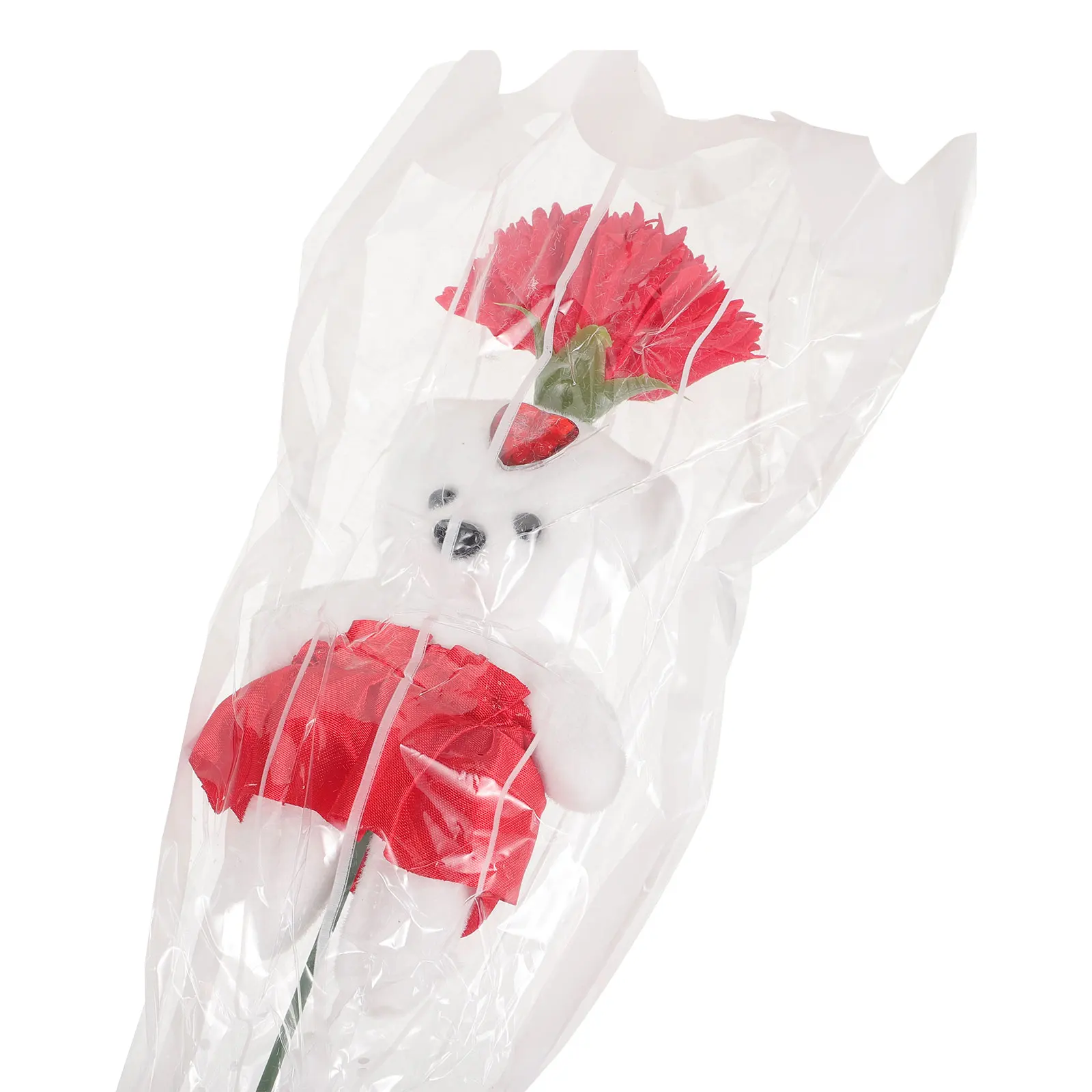 

10pcs Mother Day Father Day Bouquet Carnation Festival Gift Toilet Soap Flower Fake Decorations Home Party Plastic Bear Style