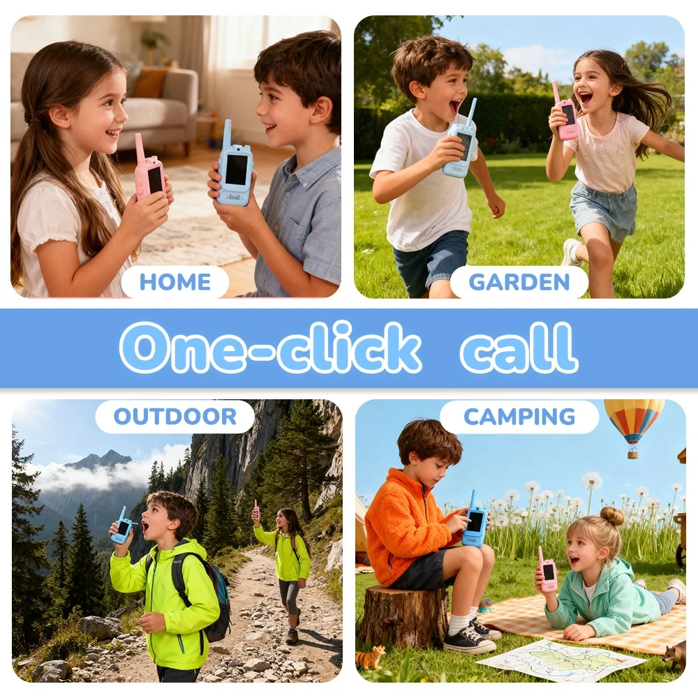 2 قطعة جهاز اتصال لاسلكي للأطفال طويل المدى لا توجد اتصال إنترنت مع كاميرا التخييم السفر للأطفال في الهواء الطلق هدية الكريسماس