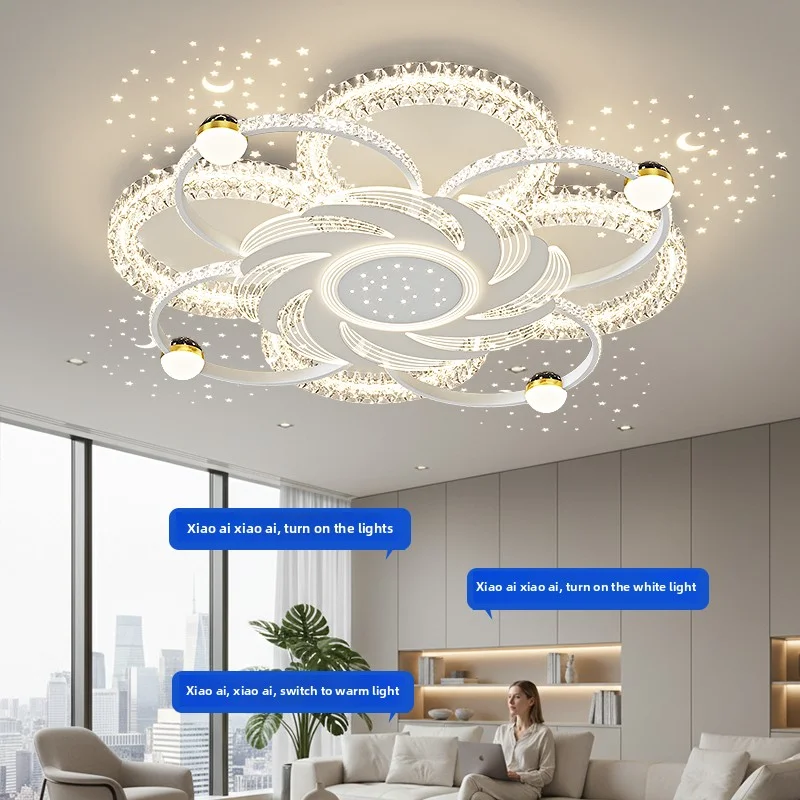 Living Room Lamp Round Fan Ceiling Lamp Luxurious And High-End Style- Modern And Simple- Elegant-Full