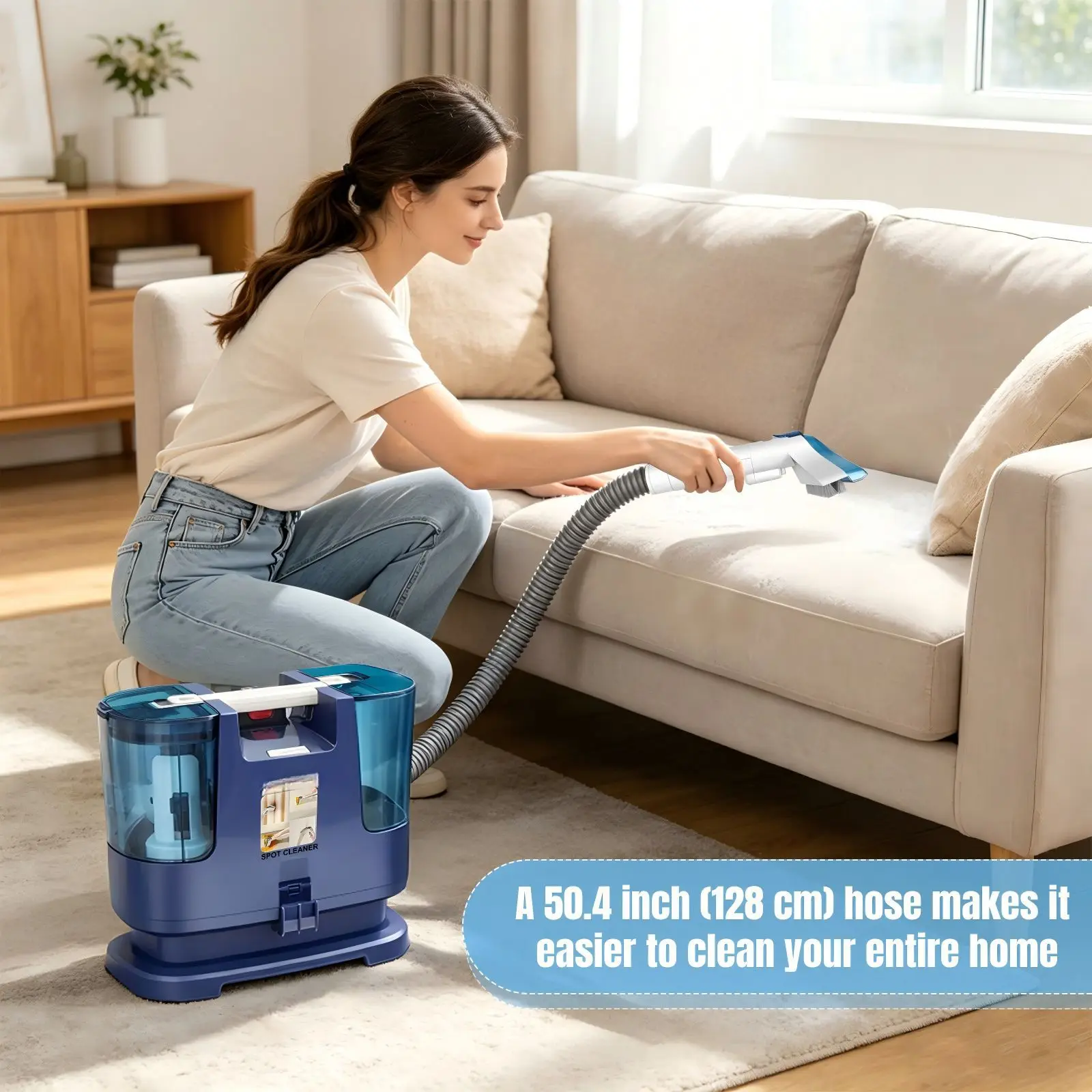 Lithium battery fabric sofa cleaning machine, no dismantling and washing, household carpet suction integrated curtain  artifact