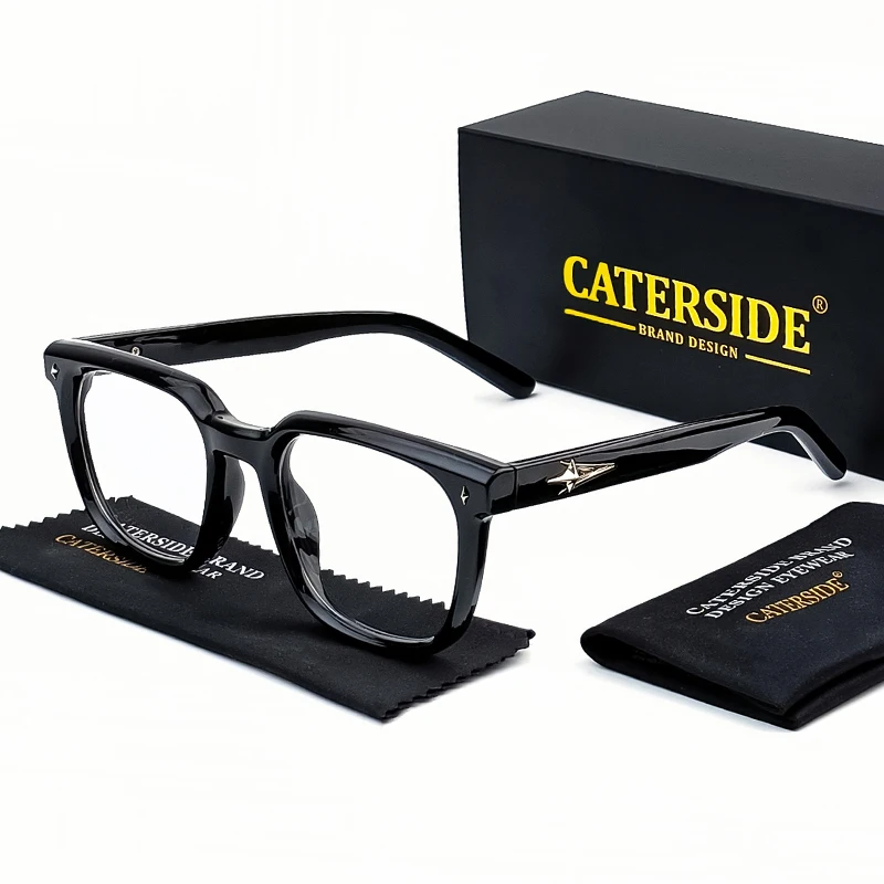 CATERSIDE Anti-Blaulicht-Brille für Herren, Markendesign, TR90, quadratische Rahmen, Brillen für Damen, Business, minimalistische Mode, transparente Gläser – Detail 4