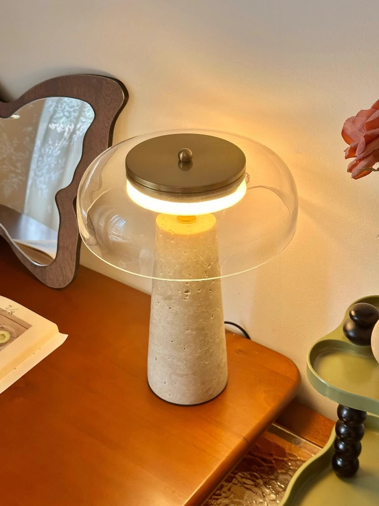 Italian style extremely simple glass desk lamp, light luxury, high-end feeling, bedroom, study, bedside atmosphere desk lamp