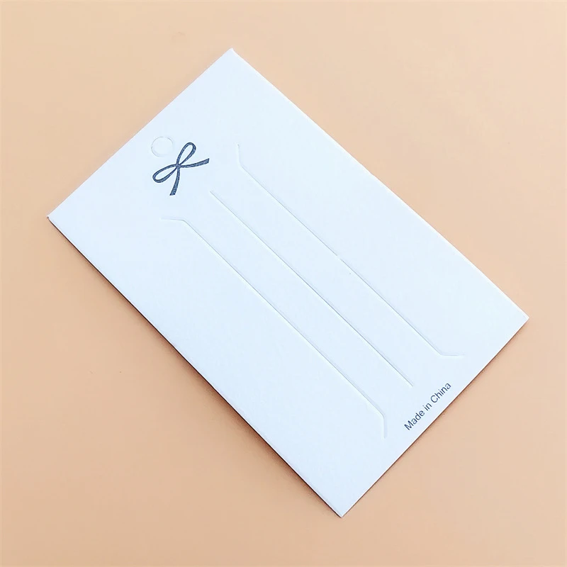 50PCS White hairpin card Trinket packaging hair display Cardboard Hair Clip