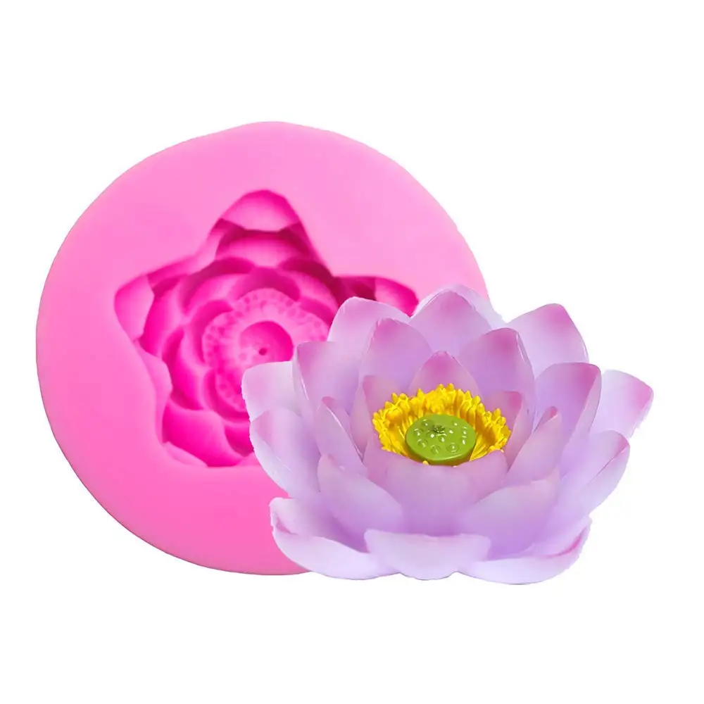 

3D Lotus Flower Shaped Silicone Soap Mold Wax Candle Making Mold Epoxy Resin DIY Craft Mold