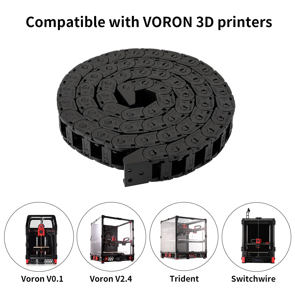 

1 meter 7*7mm 10*10mm 10*15mm Drag Chain For Voron 3D Printer Drag Chain Nylon Plastic Router Machine Tools 3D Printer Part