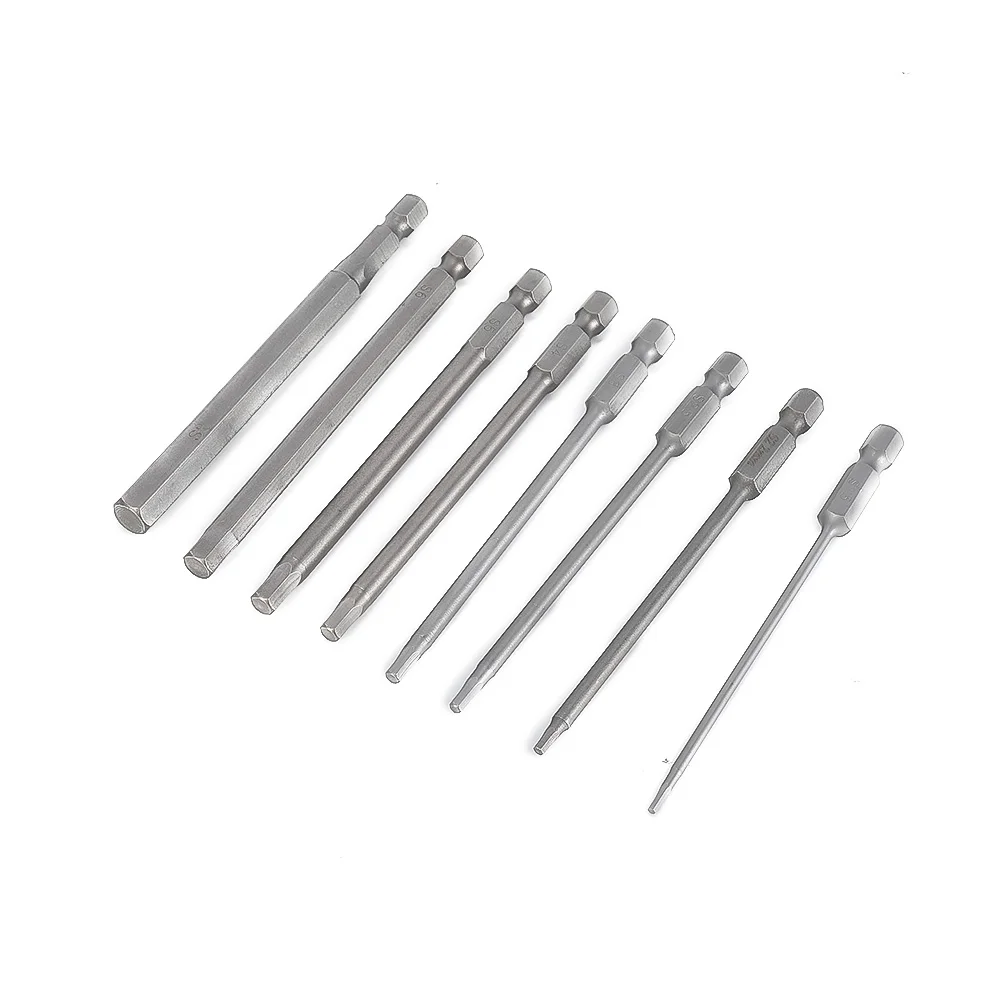 

8Pcs H1.5-H8 Steel Magnetic 1 4 Inch Hex Head Bits Screwdriver Set Screw Driver Bit Power Driver Power Tool Accessory