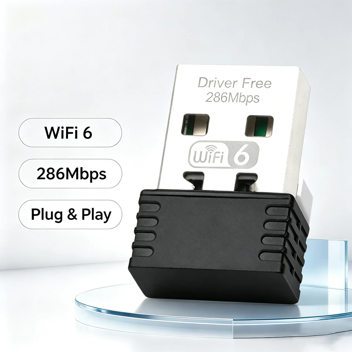 Wireless Network Card USB WiFi 6 Mini Adapter Driver Free 286Mbps 2.4GHz fits Laptop Desktop Windows 10 11 Plug and Play Dongle