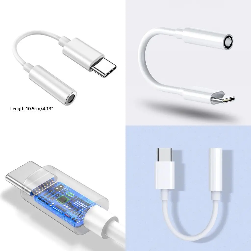 

Y1UB Type-C to 3.5mm Aux Adapter Headphone Amplifier with Clear Sound Quality Earphone Adapter for Phone
