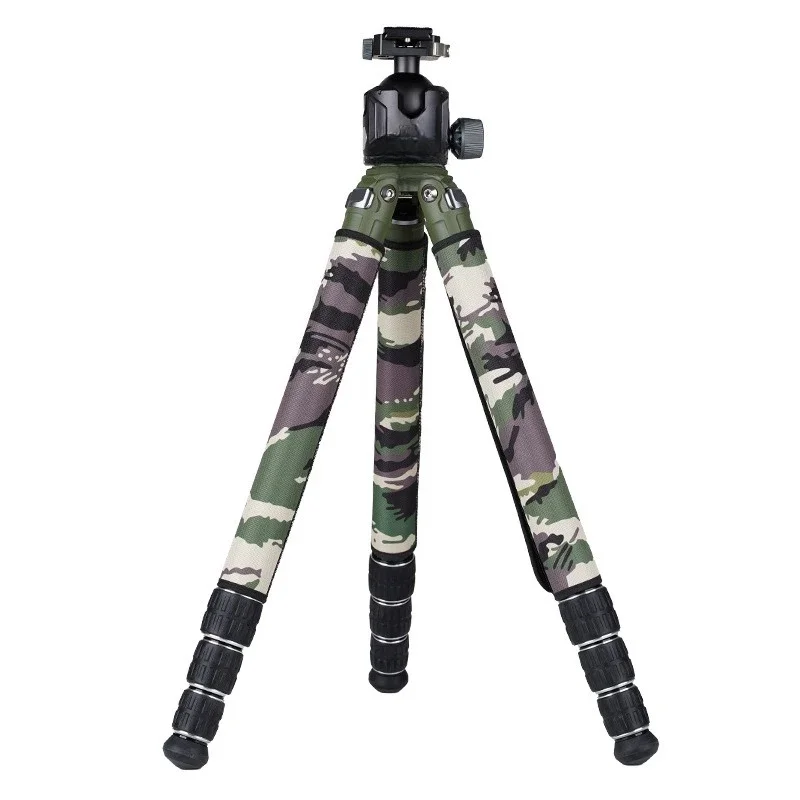 Professional carbon fiber camera tripod, micro-single anti-telephoto low center of gravity double panoramic damping gimbal