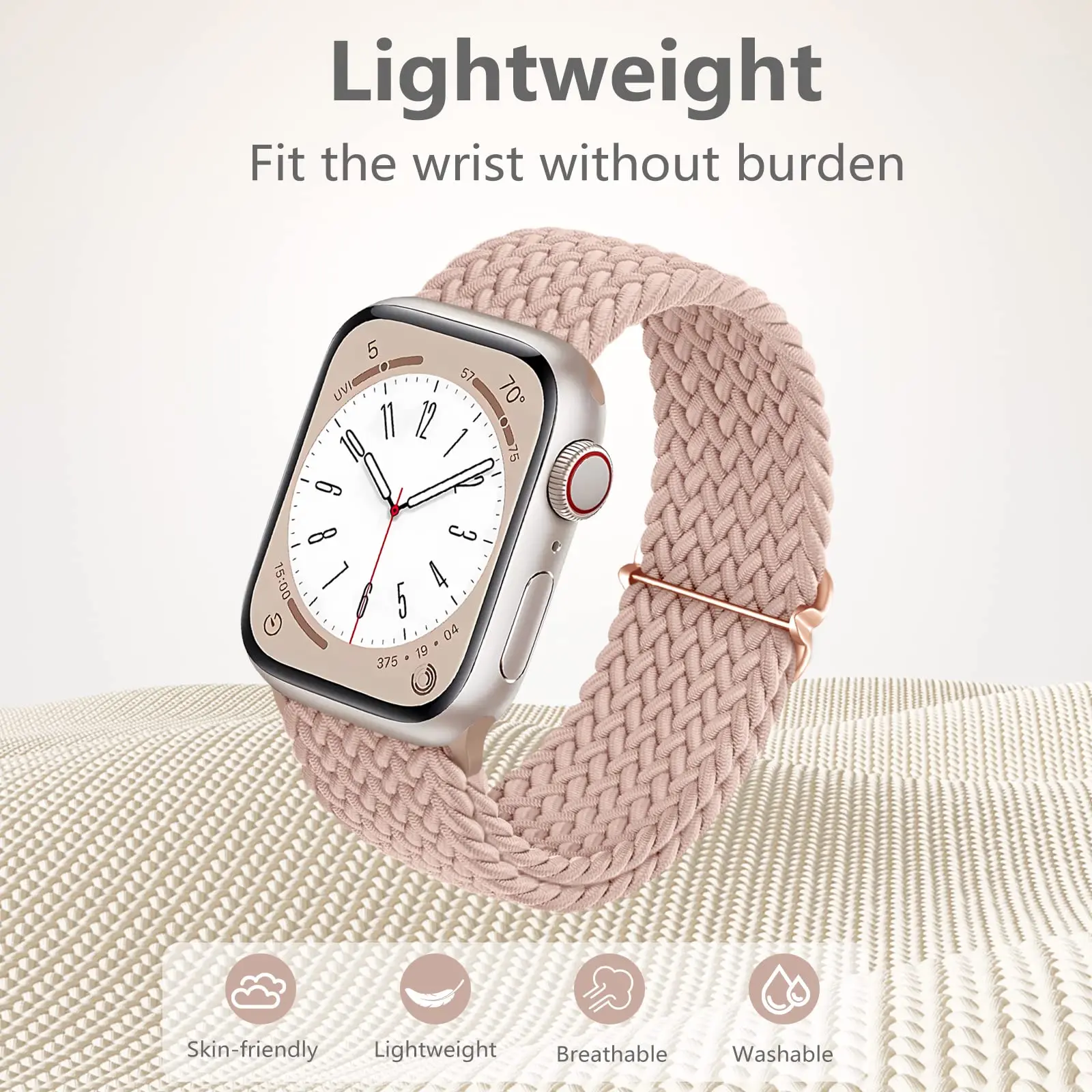 Braided Strap For Apple watch band 40mm 41mm 44mm 45mm 49mm 38mm Elastic Nylon bracelet iWatch series se 3 5 6 7 8 9 Ultra strap