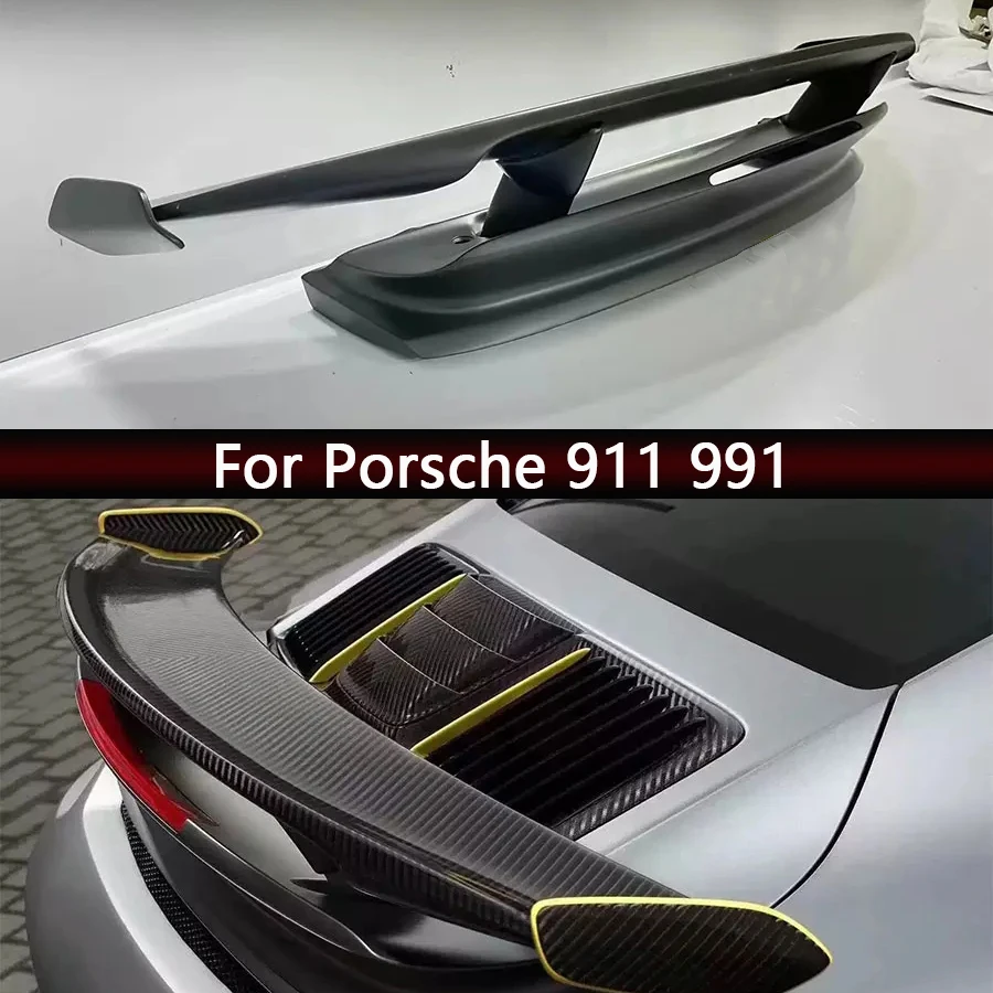For Porsche 911 991 carbon fiber Tail fins Rear Trunk Spoiler Guide Wing Rear Wing diverter Modified Car Accessories body kit