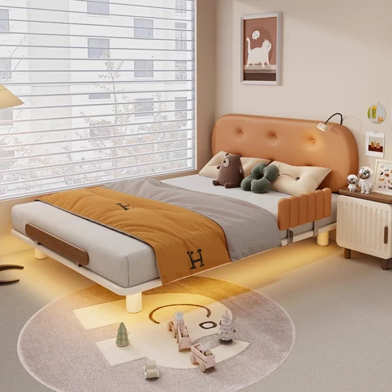Thickened solid wood bed 135cm wide ultra-thin soft bag bedside 1.5 meters bed second bedroom 1.2 meters single bed