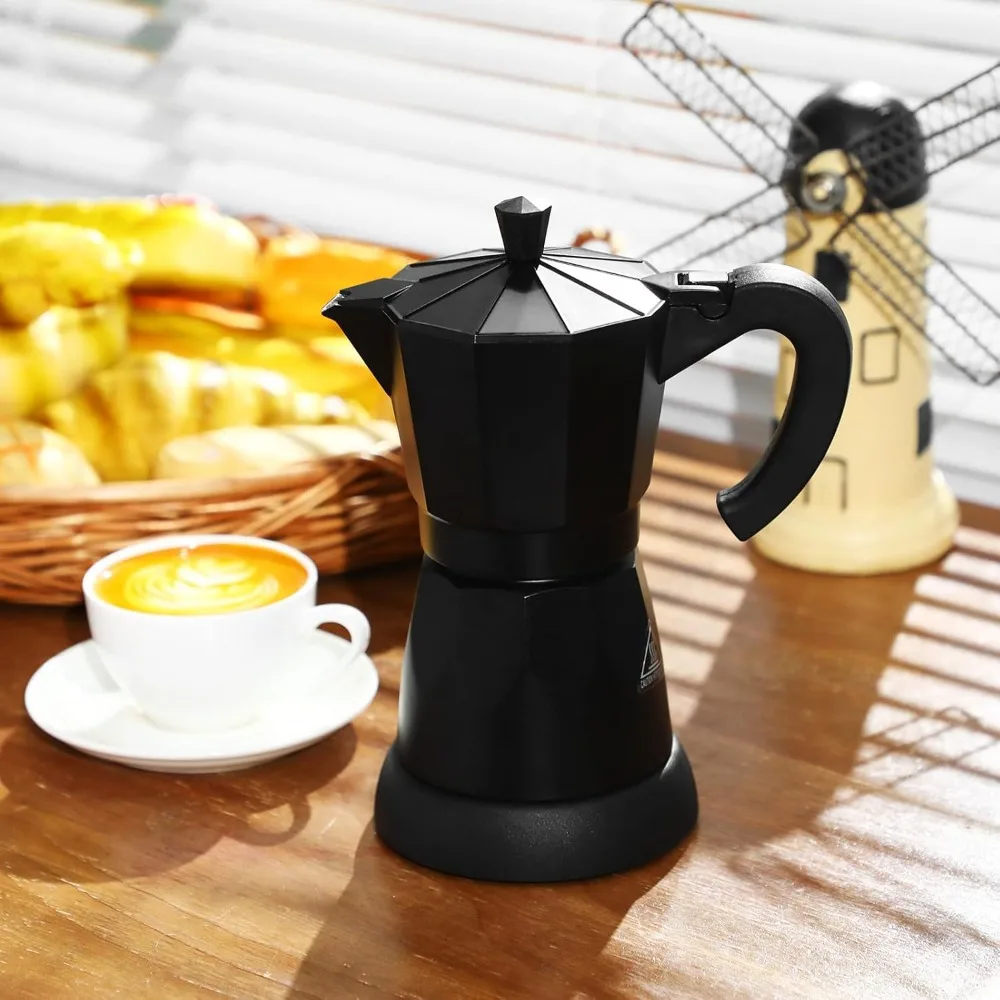 

Портативный 6-чашковый электрический горшок для эспрессо мокко, съемный алюминиевый кофейник, быстрая пивоваренная эспрессо-машина, плита