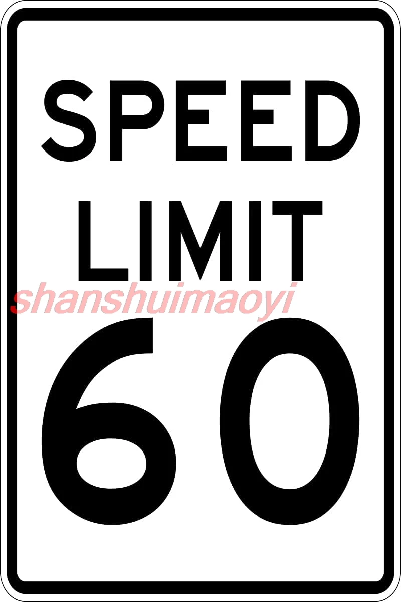 Speed Limit 60 MPH Sign,Warning Traffic Road Street Metal Tin Sign,Weather/Fade Resistant Rust Free Tin Sign for Indoor/Out ASD